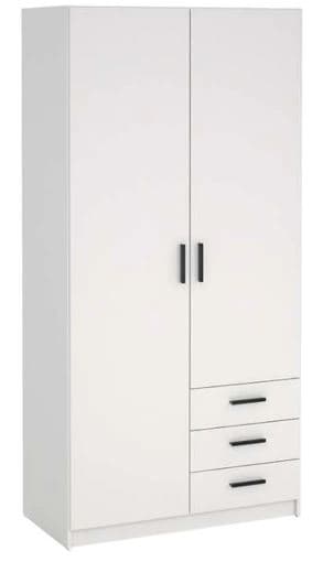 ARMOIRE 2 PORTES 3 TIROIRS - BLANC - Image 2