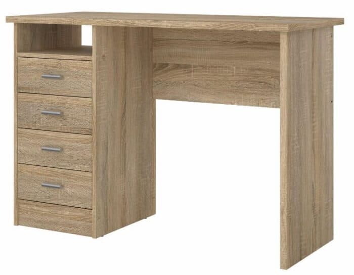 BUREAU 4 TIROIRS 1 NICHE - CHÊNE - Image 2
