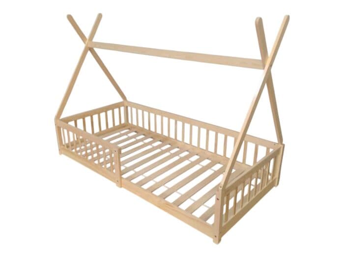 LIT TIPI 90X190 - BOIS NATUREL ( AVEC SOMMIER ) - Image 2