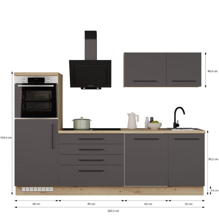 CUISINE EN BLOC - GRIS &amp; CHENE ( HORS ELECTROMÉNAGERS ET SANITAIRES ) - Image 5