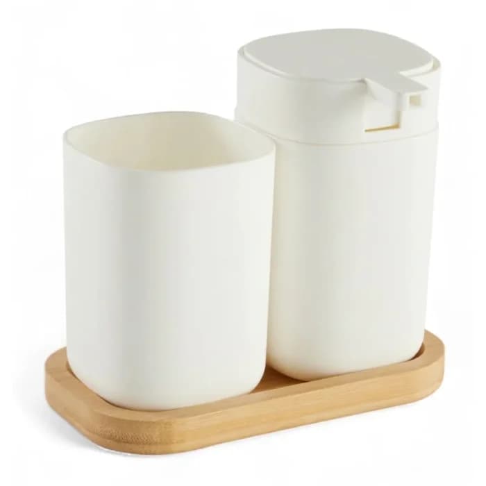 SET ACCESSOIRES SALLE DE BAIN - BLANC - Image 1