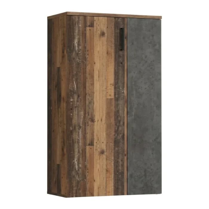 RANGEMENT CHAUSSURES 2 PORTES - ASPECT BETON ET VINTAGE - Image 1