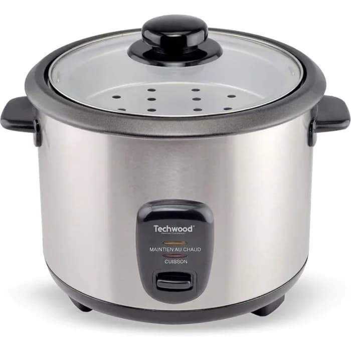 CUISEUR À RIZ ET VAPEUR 700 W 1,8 L CUVE ALUMINIUM ANTIADHÉSIVE MAINTIEN AU CHAUD - INOX - TECHWOOD - Image 1