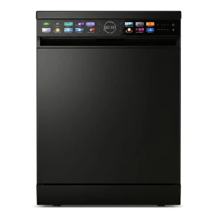 LAVE-VAISSELLE POSE LIBRE 16 COUVERTS 8 PROGRAMMES 41 DB CLASSE D 3E PANIER COUVERTS - NOIR - LINARI - Image 1
