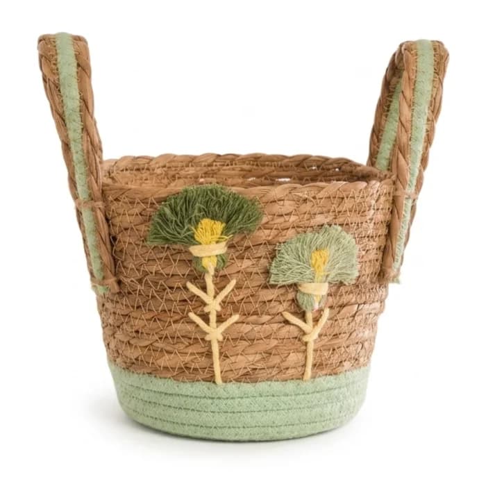 PANIER NATUREL ET VERT TAILLE S - Image 1