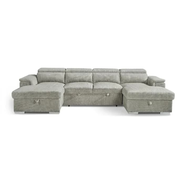 CANAPE D'ANGLE CONVERTIBLE EN U - CRÈME - Image 1