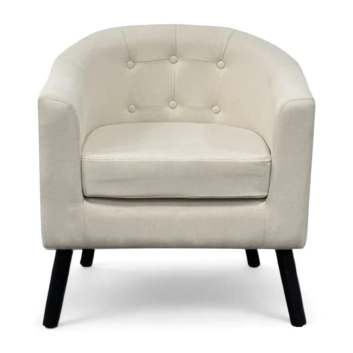 FAUTEUIL CLUB TISSU EFFET FEUTRINE - BEIGE - Image 1