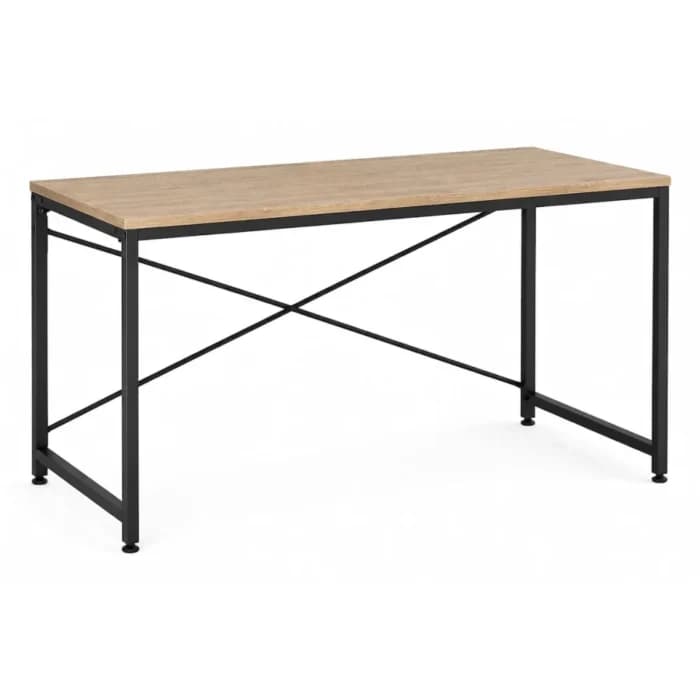 BUREAU - CHÊNE MODERN OAK ET MÉTAL NOIR L120 CM - Image 1