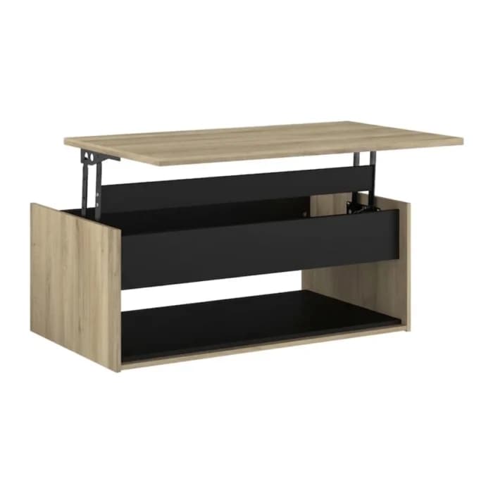TABLE BASSE RELEVABLE - CHENE KRONBERG &amp; NOIR - Image 1