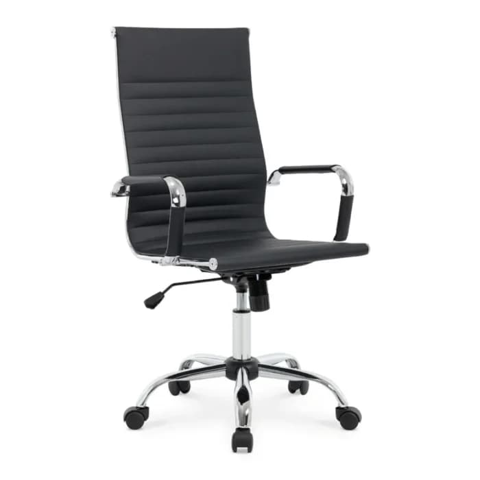 FAUTEUIL DE BUREAU REVÊTEMENT PVC - NOIR - Image 1