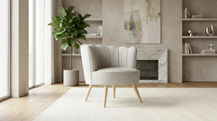 FAUTEUIL EN TISSU - GRIS CLAIR - Image 1