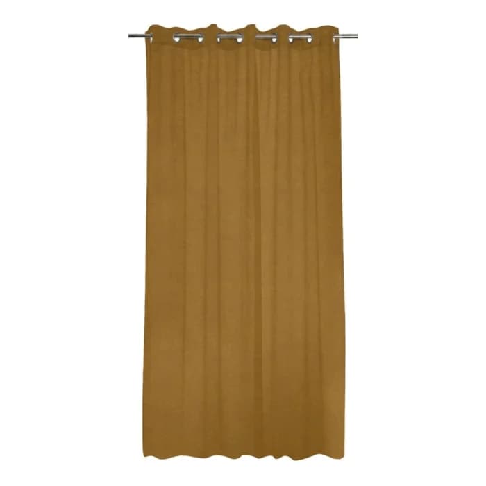 RIDEAU À OEILLETS 135X250 CM EFFET CHINÉ - OCRE - Image 1