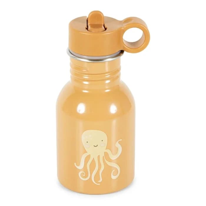 GOURDE ENFANT 350ML EN MÉTAL MOTIF PIEUVRE - MARRON - Image 1