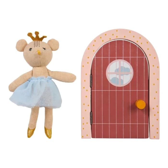 JOUET PETITE SOURIS AVEC PORTE EN BOIS - Image 1