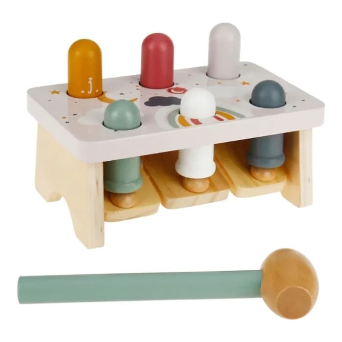 JEU D'ÉVEIL AVEC MARTEAU EN BOIS - Image 1