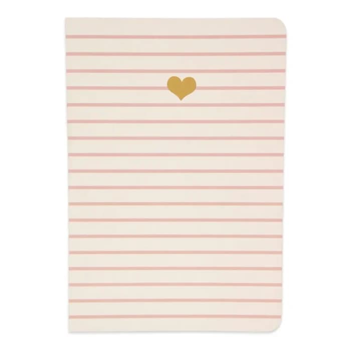 CARNET DE NOTES A6 MOTIF RAYURES COEUR - Image 1