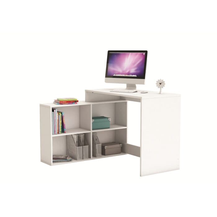 BUREAU D'ANGLE 4 NICHES - BLANC - Image 2