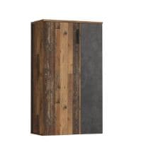 RANGEMENT CHAUSSURES 2 PORTES - ASPECT BETON ET VINTAGE - Image 2