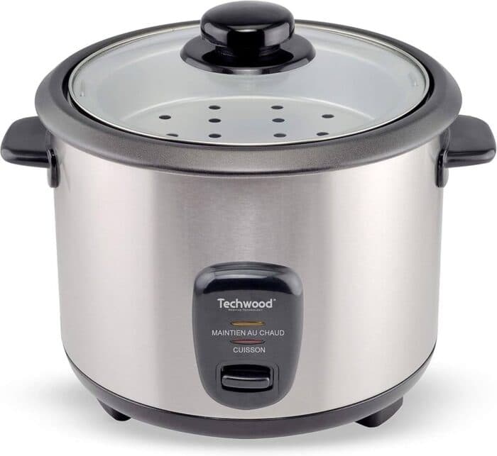 CUISEUR À RIZ ET VAPEUR 700 W 1,8 L CUVE ALUMINIUM ANTIADHÉSIVE MAINTIEN AU CHAUD - INOX - TECHWOOD - Image 2