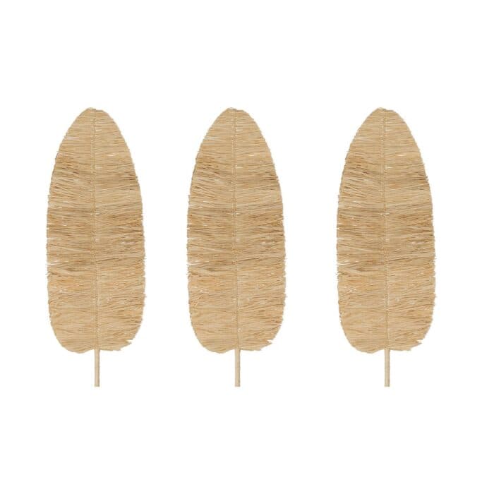 FEUILLES DE RAPHIA DÉCORATION MURALE X3 - Image 2