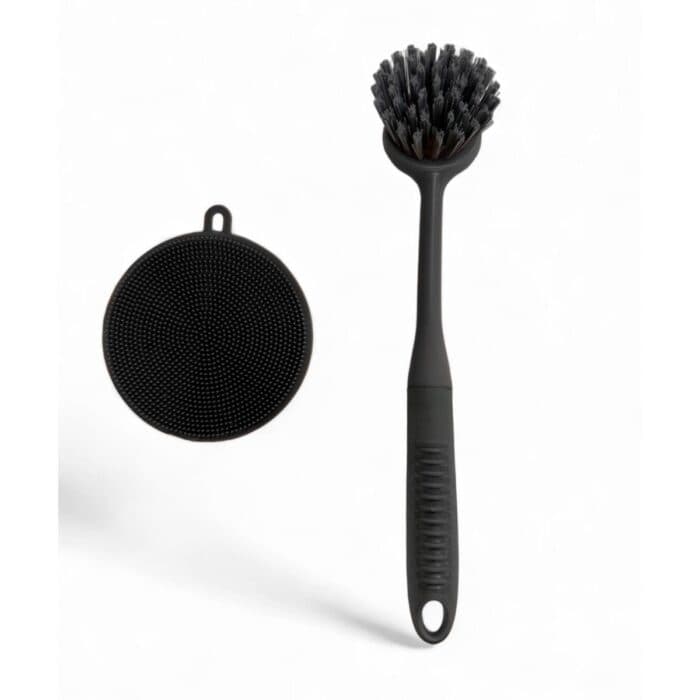 BROSSE À VAISSELLE ET ÉPONGE - NOIR - Image 2