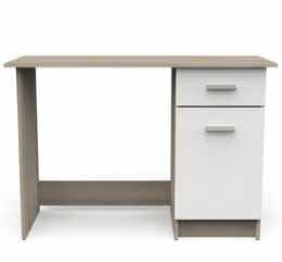 BUREAU 1 PORTE ET 1 TIROIR - CHENE ET BLANC - Image 2