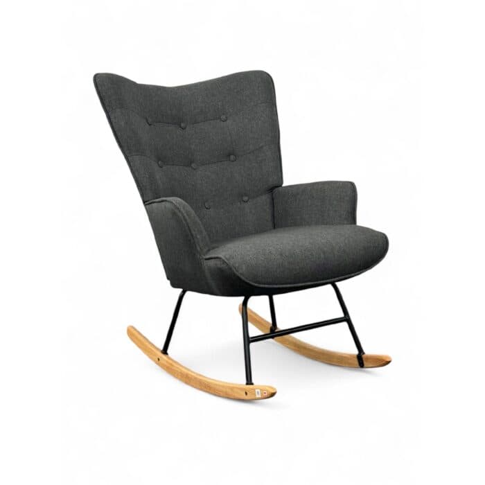 FAUTEUIL ROCKING CHAIR EN TISSU - GRIS - Image 2