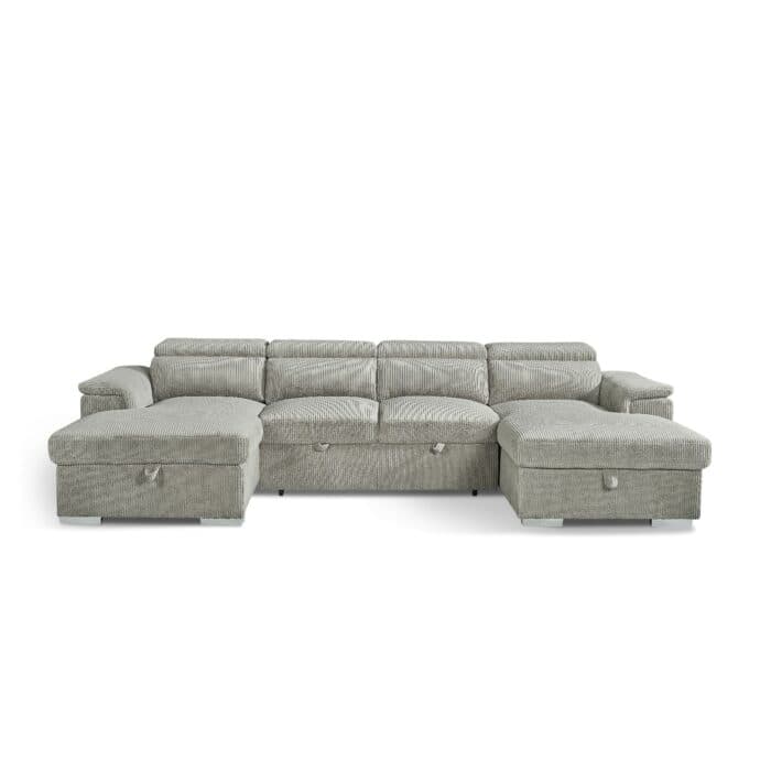 CANAPE D'ANGLE CONVERTIBLE EN U - CRÈME - Image 2