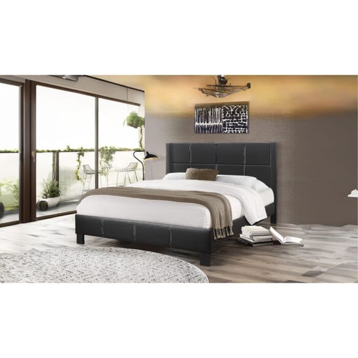 LIT 160 X 200 CM EN PVC AVEC SOMMIER - NOIR - Image 2