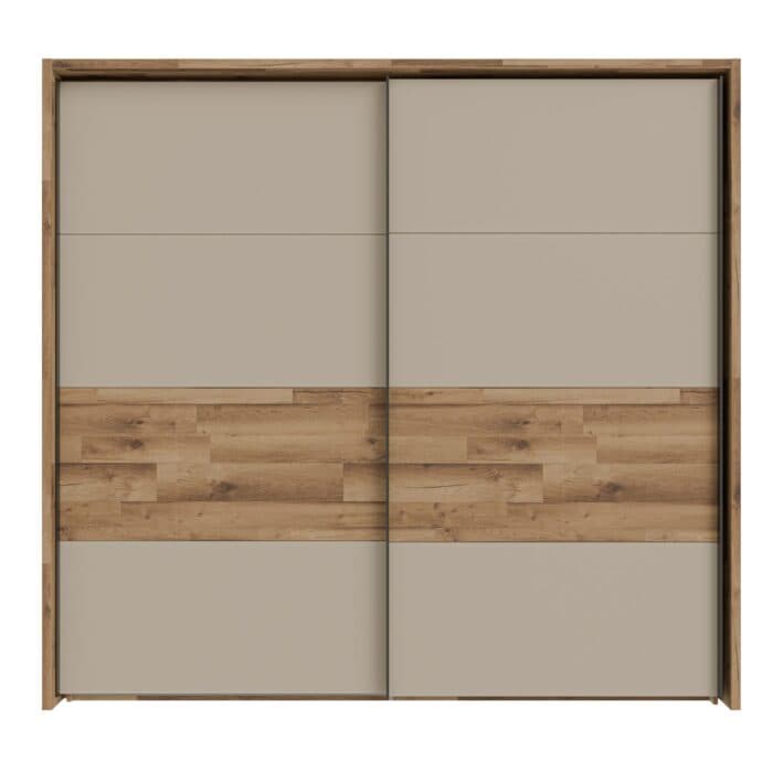 ARMOIRE 2 PORTES COULISSANTES  - BLANC ET CHÊNE - Image 2