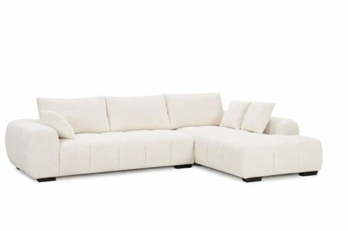CANAPE D'ANGLE DROIT EN TISSU - BLANC - Image 2