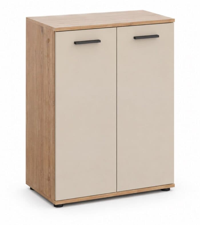 COMMODE 2 PORTES - CHENE ARTISAN &amp; BEIGE - Image 2