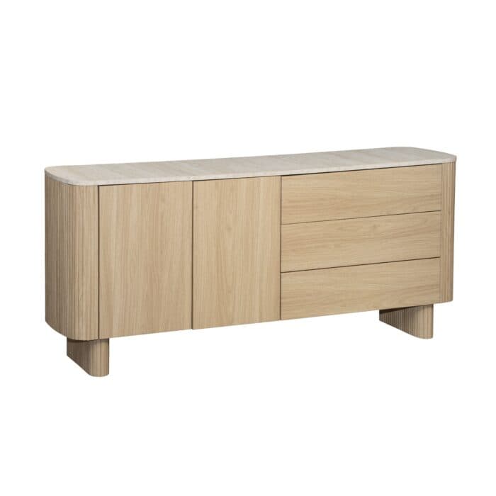 ENFILADE 2 PORTES + 3 TIROIRS - CHENE NATUREL - Image 2