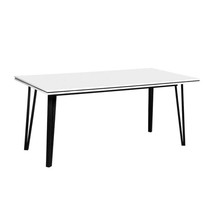 TABLE RECTANGLE LAQUÉ - BLANC &amp; NOIR - Image 2