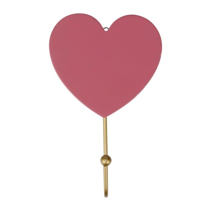 PATÈRE EN BOIS FORME COEUR - ROSE - Image 2