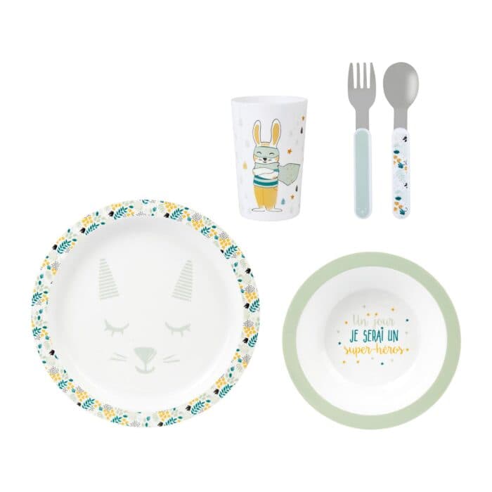 COFFRET REPAS ENFANT EN INOX MOTIF LAPIN - Image 2