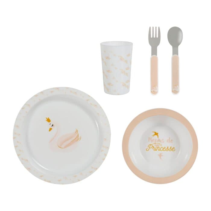 SET REPAS ENFANT EN INOX MOTIF CYGNE - Image 2