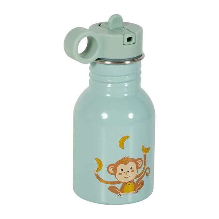 GOURDE ENFANT 350ML EN MÉTAL MOTIF SINGE - VERT - Image 2