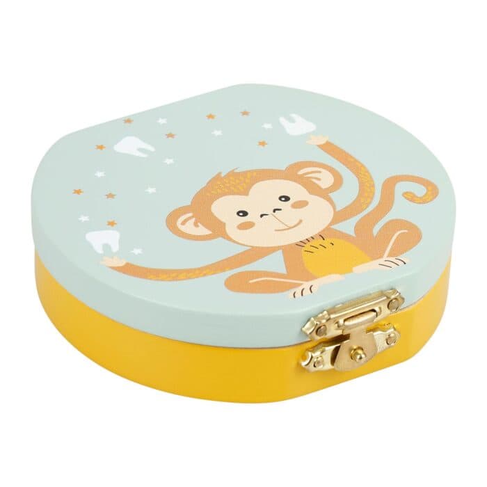 BOÎTE À DENTS DE LAIT MOTIF SINGE EN BOIS - Image 2