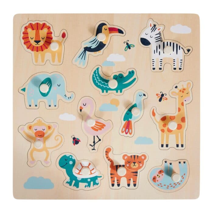 PUZZLE 12 PIÈCES THÈME JUNGLE EN BOIS - Image 2
