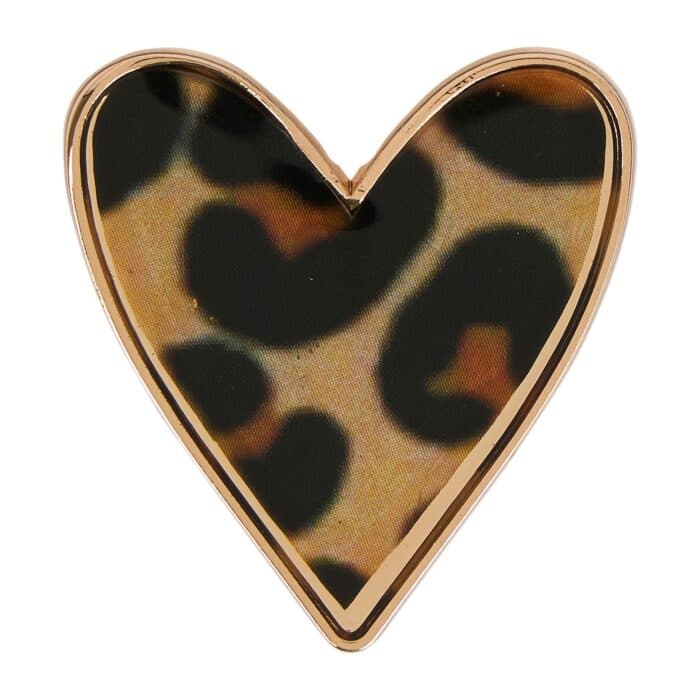 BROCHE COEUR MOTIF LÉOPARD - Image 2