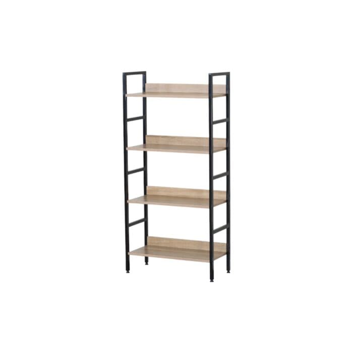 ÉTAGÈRE 4 TABLETTES - CHÊNE MODERN OAK ET MÉTAL NOIR - Image 2