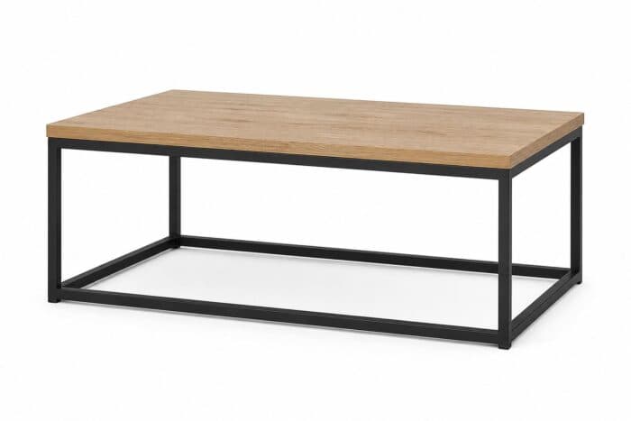 TABLE BASSE - CHÊNE MODERN OAK ET MÉTAL NOIR - Image 2