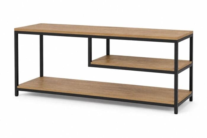 TABLE BASSE ÉTAGÈRE - CHÊNE WILD OAK ET MÉTAL NOIR - Image 2