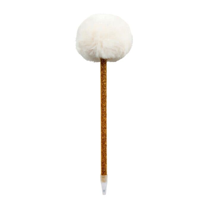 CRAYON AVEC POMPON - DORÉ ET BLANC - Image 2