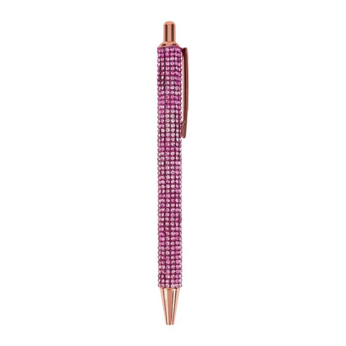 STYLO BILLE STRASS AVEC CLIP - ROSE - Image 2