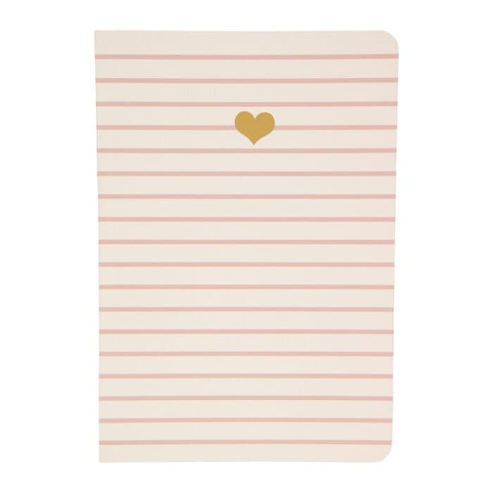 CARNET DE NOTES A6 MOTIF RAYURES COEUR - Image 2