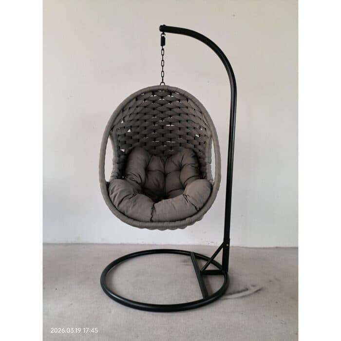 BALANCELLE AVEC COUSSIN 1 PLACES -   GRIS &amp; NOIR - Image 2