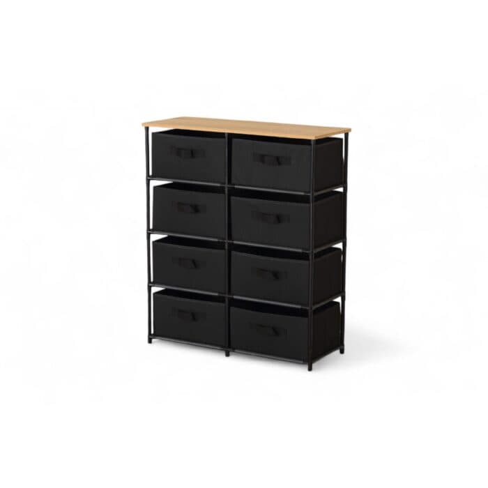 COMMODE 8 TIROIRS - CHÊNE ET MÉTAL NOIR - Image 2