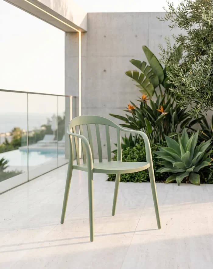 CHAISE DE JARDIN EN POLYPROPYLÈNE - VERT - Image 1